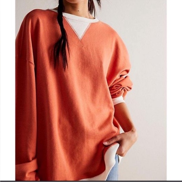 NWOT Free People We The Free | Classic Crew Colorblock Sweatshirt | Small - Picture 2 of 16